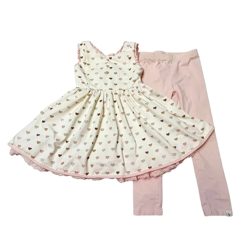 Love & Grow Fall Candyland Tunic Set and Autumn Rose Leggings Size 7